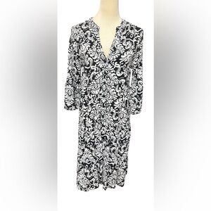 Kaktus Monochrome Floral Midi Dress